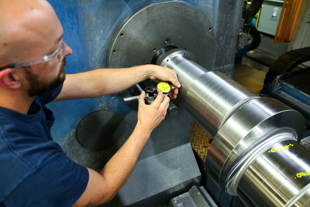 man working on machine